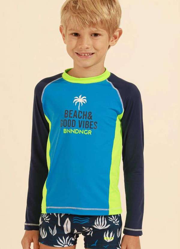 Banana Sungas - Kit de Praia Estampado Menino Banana Sungas Azul