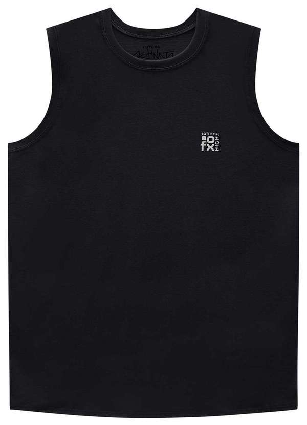 Johnny Fox - Regata Preta Algodão Infantil Jhonny Fox Preto