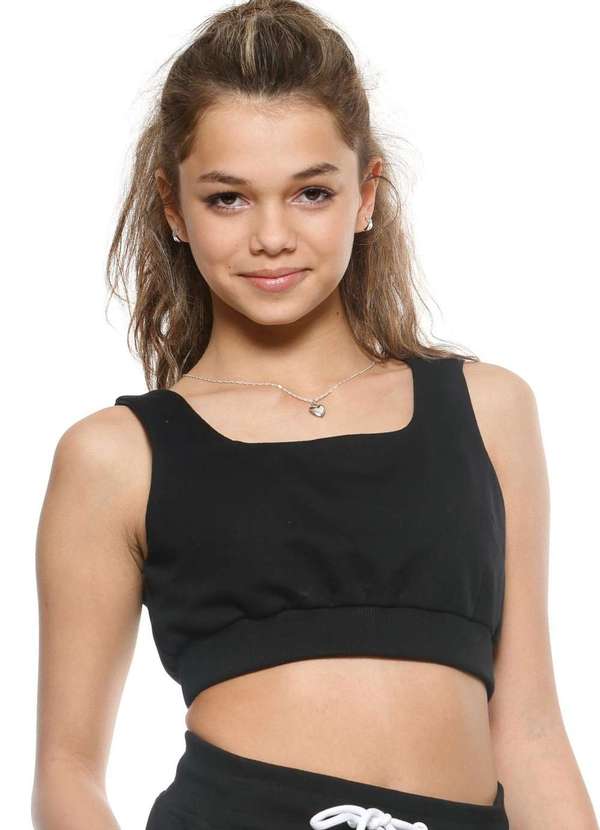 Poah Banana - Top Moletom Teens Menina Preto Poah Noah Preto 3