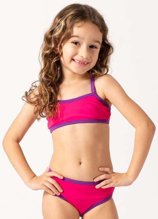 Apneia - Biquíni Bicolor Infantil Olinda Rosa