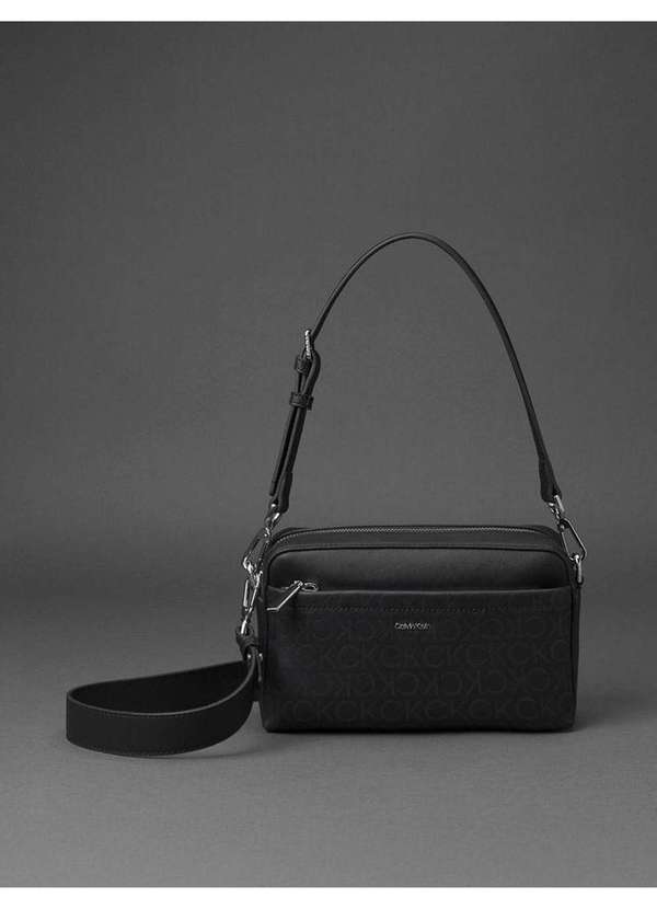 Calvin Klein Jeans - Bolsa Feminina Câmera Bag Must Monograma Calvin Klein - Preto Preto