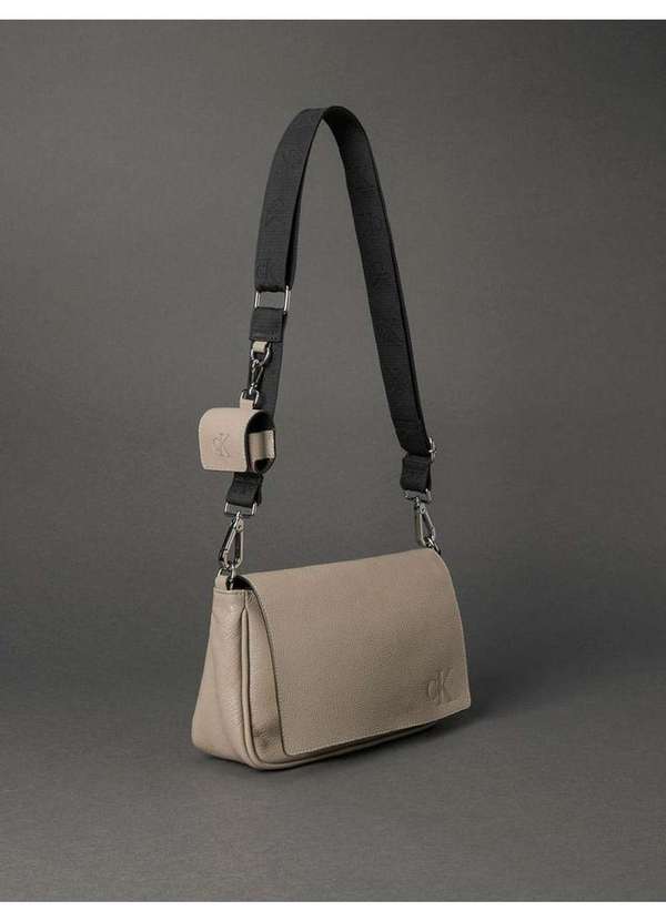 Calvin Klein Jeans - Bolsa Feminina Média Chaveiro Calvin Klein Jeans - Caqui Claro Bege 2