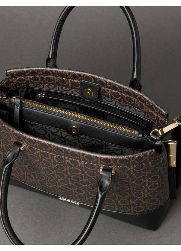 Bolsa Feminina Mini Monograma Calvin Klein Marrom Marrom