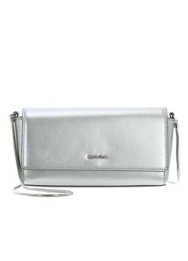 Calvin Klein Jeans - Bolsa Feminina Pequena Pu Prata Calvin Klein - Light Grey Cinza