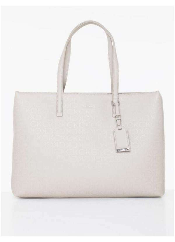 Calvin Klein Jeans - Bolsa Feminina Shopper Monograma Calvin Klein - Off White Branco