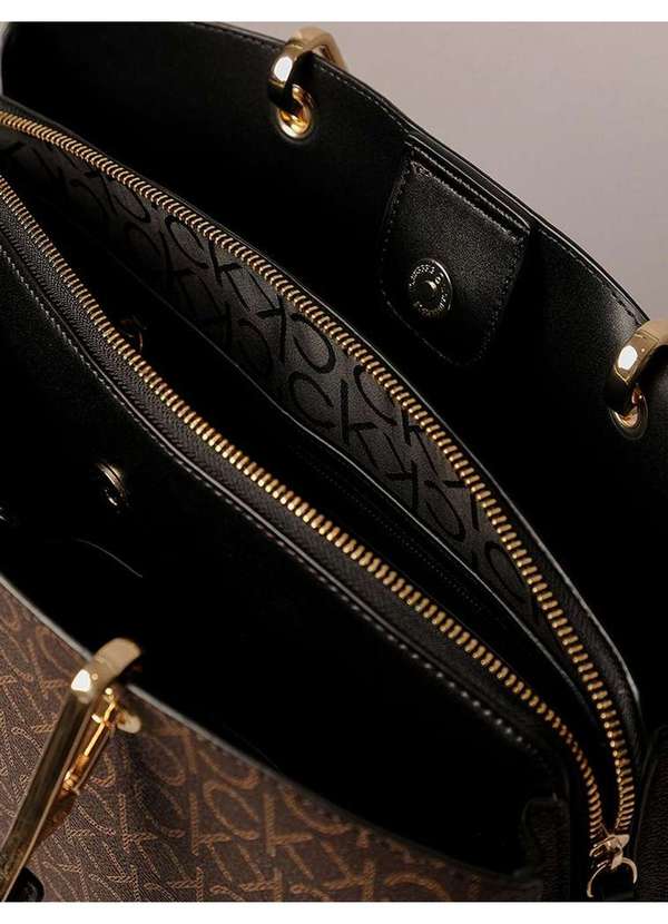 Calvin Klein Jeans - Bolsa Feminina Tote Monograma Calvin Klein - Marrom Marrom