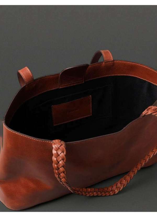 Calvin Klein Jeans - Bolsa Grande Feminina Alça Trançada Calvin Klein - Havana Marrom