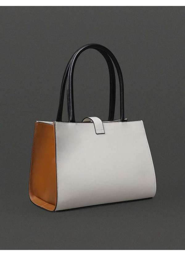 Calvin Klein Jeans - Bolsa Média Feminina Couro Contraste Calvin Klein - Off White Branco