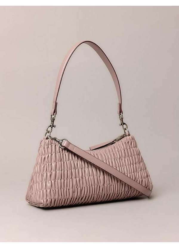 Calvin Klein Jeans - Bolsa Média Feminina Drapeada Calvin Klein - Caqui Medio Bege