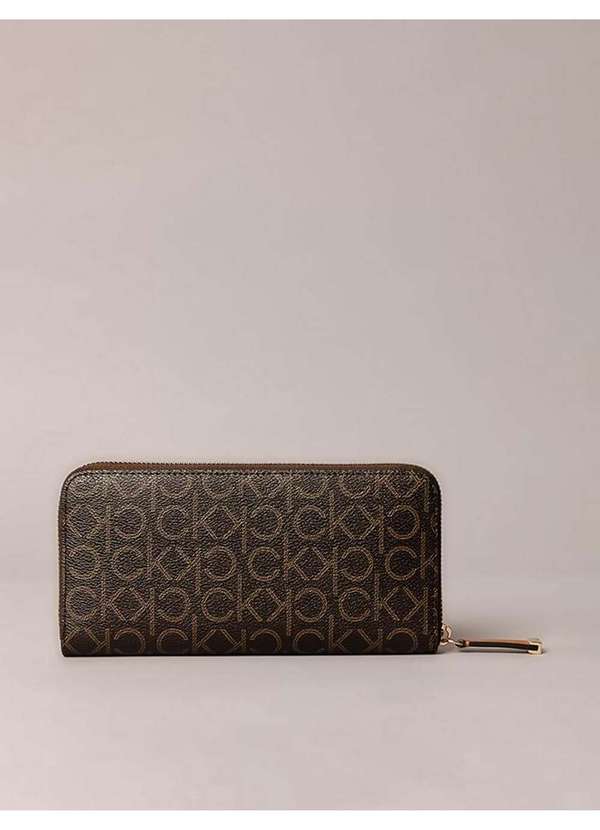 Calvin Klein Jeans - Carteira Feminina Ziper Monograma Calvin Klein - Marrom Marrom