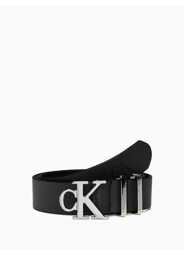 Calvin Klein Jeans - Cinto Feminino Couro Fivela Calvin Klein Jeans - Preto Preto