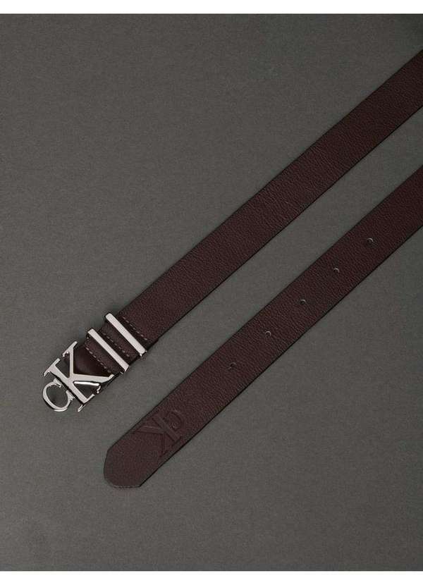 Calvin Klein Jeans - Cinto Feminino Couro Fivela Calvin Klein Jeans - Cafe Marrom