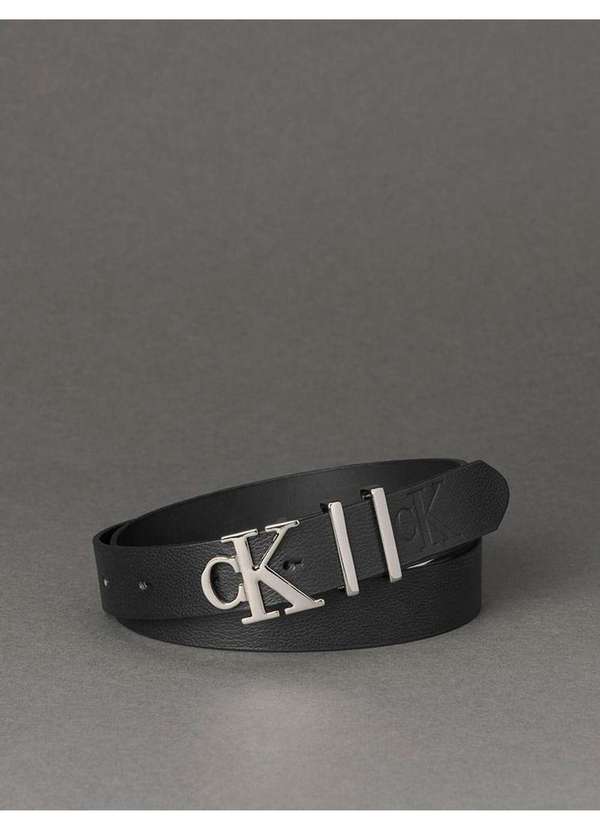 Calvin Klein Jeans - Cinto Feminino Couro Fivela Calvin Klein Jeans - Preto Preto