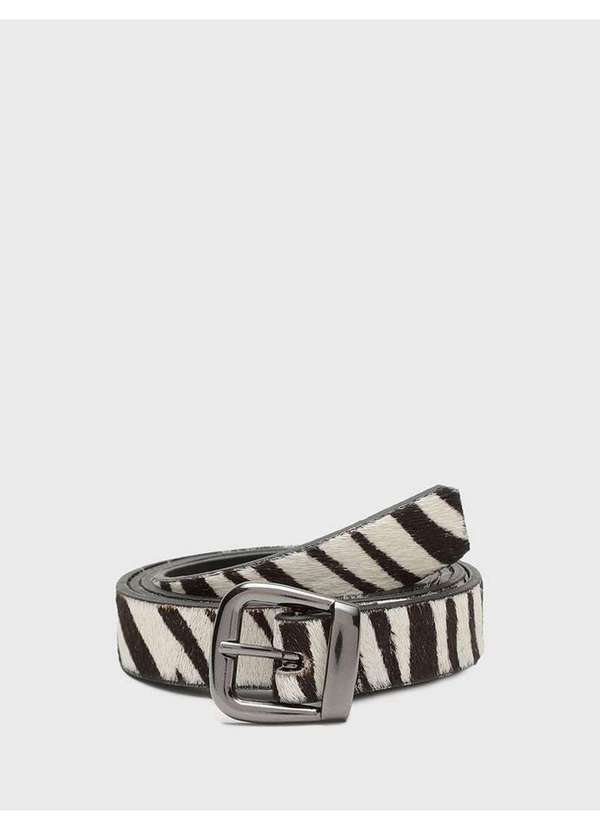Calvin Klein Jeans - Cinto Feminino Couro Pelinho Zebra Calvin Klein - Preto Preto 1