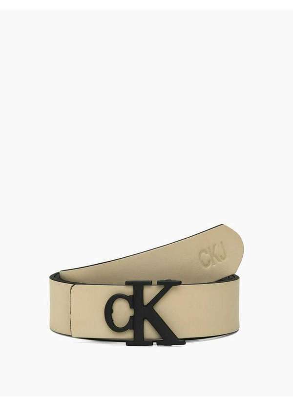 Calvin Klein Jeans - Cinto Feminino Fivela Double Face Calvin Klein Jeans - Areia Bege