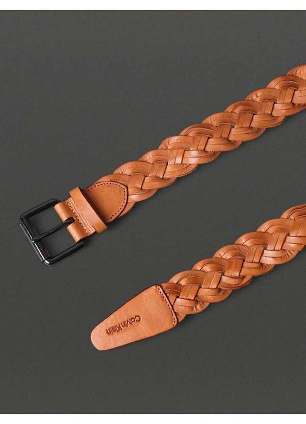 Calvin Klein Jeans - Cinto Feminino Trançado Calvin Klein - Havana Marrom