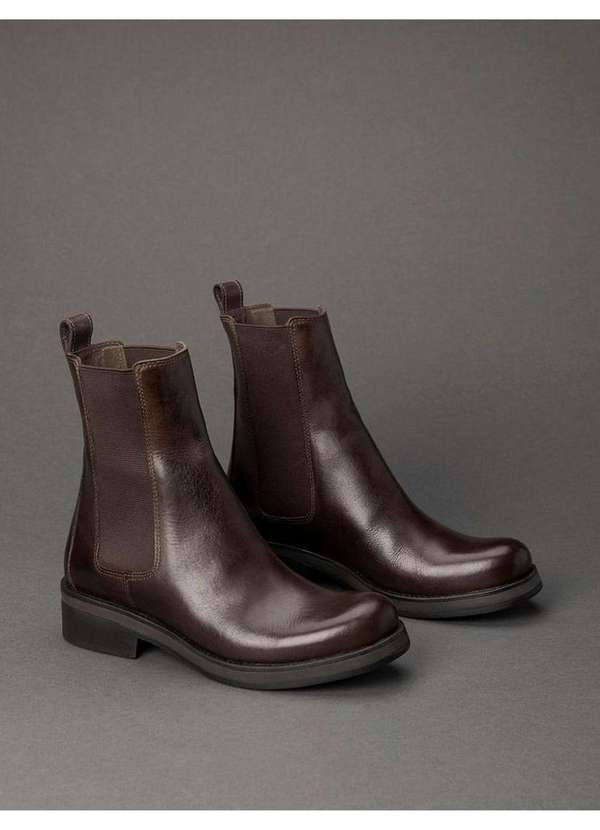 Calvin Klein Jeans - Bota Feminina Cano Médio Chelsea Calvin Klein - Cafe Marrom 3