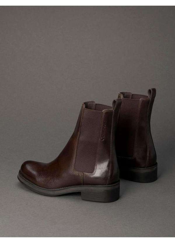 Calvin Klein Jeans - Bota Feminina Cano Médio Chelsea Calvin Klein - Cafe Marrom 4