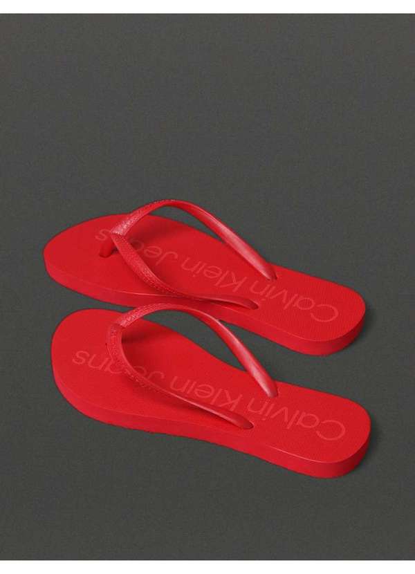 Calvin Klein Jeans - Chinelo Feminino Basic Calvin Klein Jeans - Vermelho Vermelho 4