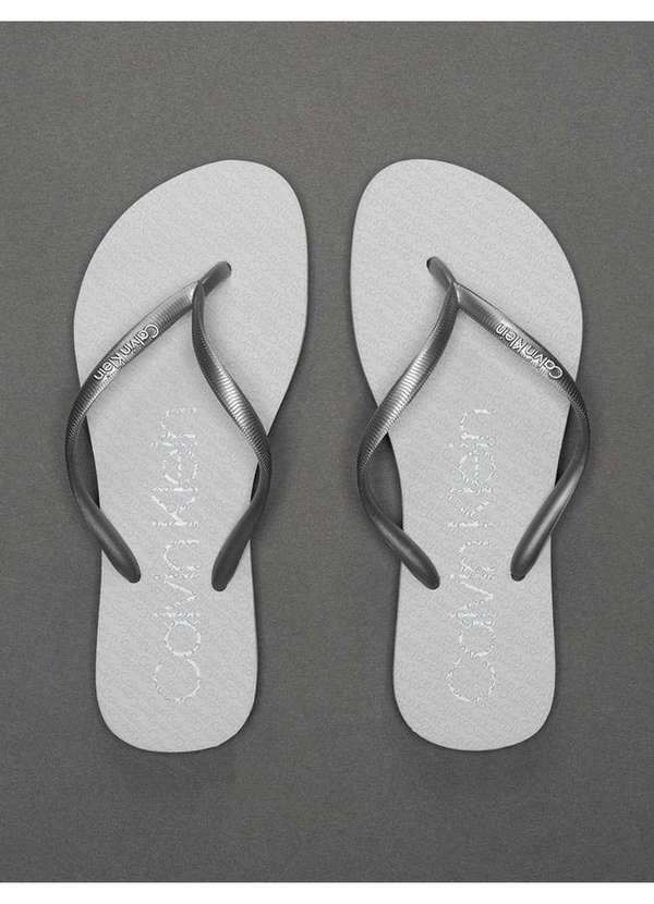 Calvin Klein Jeans - Chinelo Feminino Estampado Calvin Klein Swimwear - Branco Branco 2