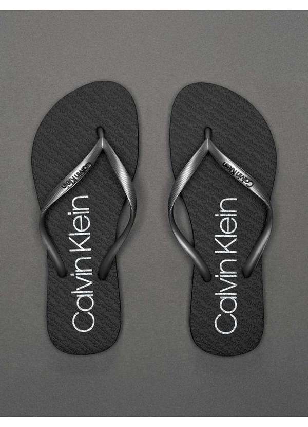 Calvin Klein Jeans - Chinelo Feminino Estampado Calvin Klein Swimwear - Preto Preto