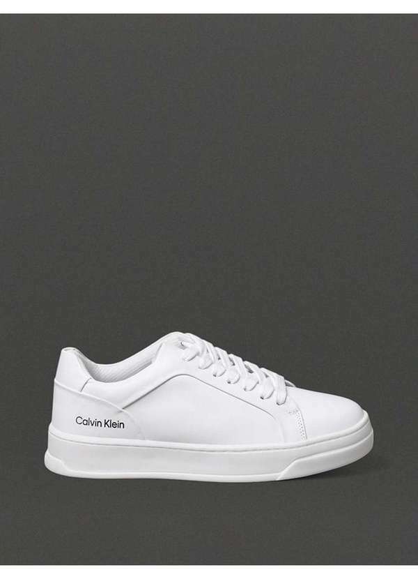 Calvin Klein Jeans - Tênis Feminino Couro Calvin Klein - Branco Branco
