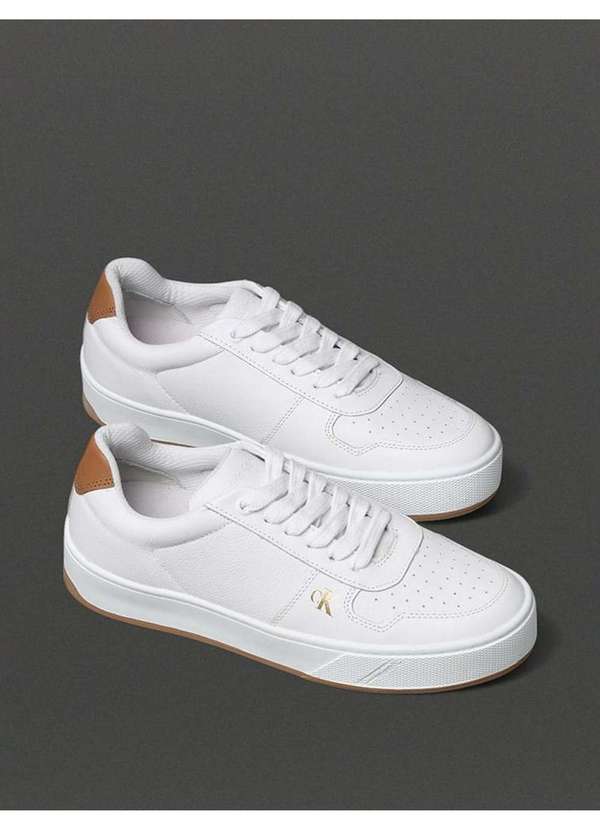 Calvin Klein Jeans - Tênis Feminino Palito Small Calvin Klein Jeans - Branco Branco 2