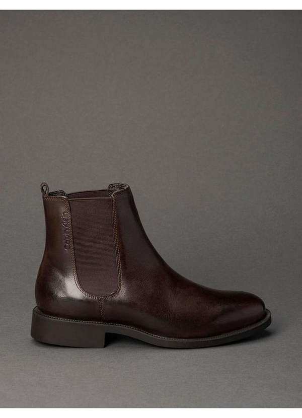 Calvin Klein Jeans - Bota Masculina Chelsea Calvin Klein - Cafe Marrom