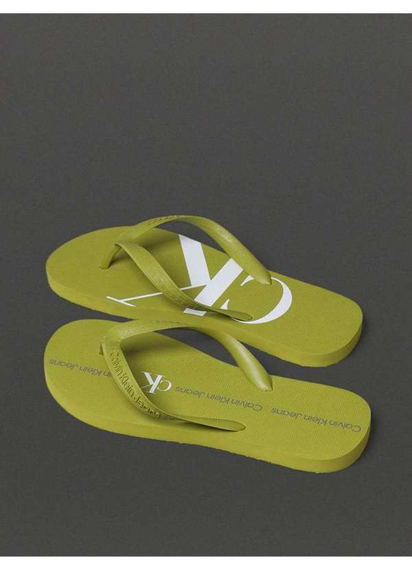 Calvin Klein Jeans - Chinelo Masculino Logo Corrido Calvin Klein Jeans - Verde 2