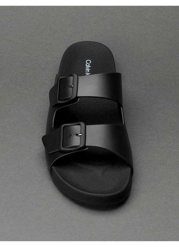 Calvin Klein Jeans - Chinelo Masculino Slide Duas Fivelas Calvin Klein Jeans - Preto Preto