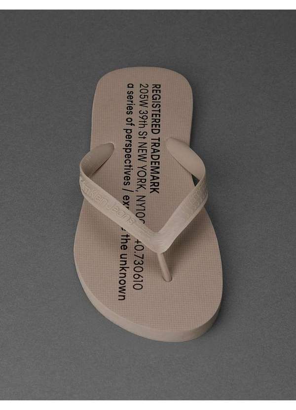 Calvin Klein Jeans - Chinelo Masculino Trademark Calvin Klein Jeans - Caqui Claro Bege 2