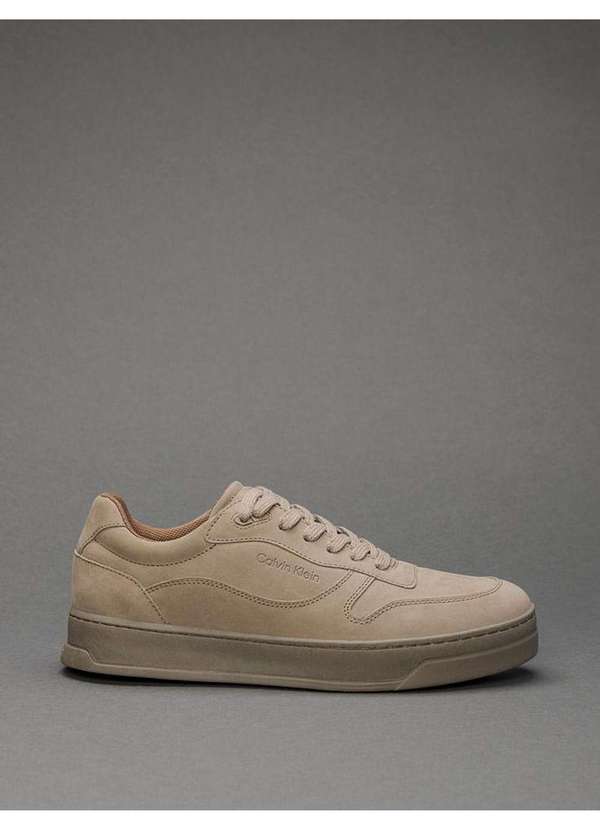 Calvin Klein Jeans - Tênis Masculino Layers Nobuck Calvin Klein - Caqui Claro Bege