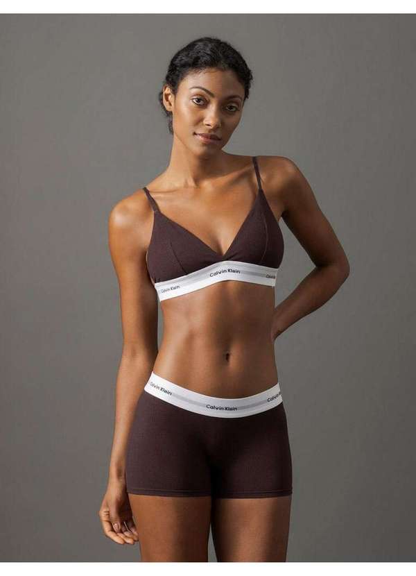 Calvin Klein Jeans - Calcinha Boyshort Modern Canelada Calvin Klein Underwear - Marrom Marrom