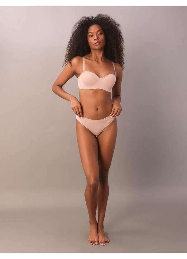 Calvin Klein Jeans - Calcinha Fio Dental Duplo Soft Micrologo Calvin Klein Underwear - Nude 2