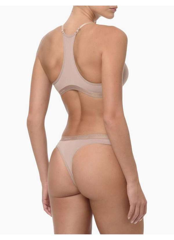 Calvin Klein Underwear - Calcinha Fio Dental Microfibra Soft Touch Calvin Klein Underwear Nude