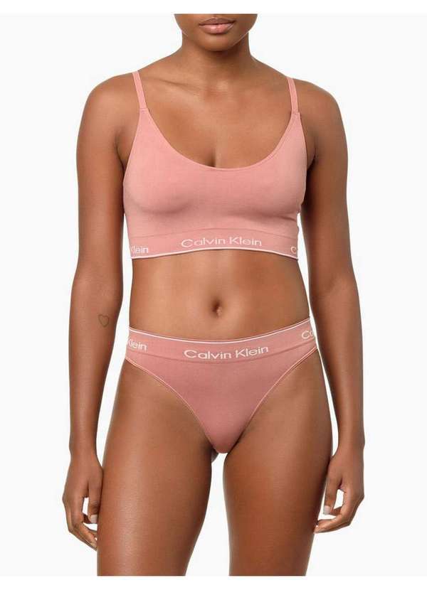 Calvin Klein Jeans - Calcinha Fio Dental Modern Cotton Seamless Calvin Klein Underwear Rosa