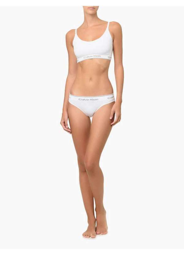 Calvin Klein Jeans - Calcinha Tanga Modern Cotton Seamless Calvin Klein Underwear - Br Branco