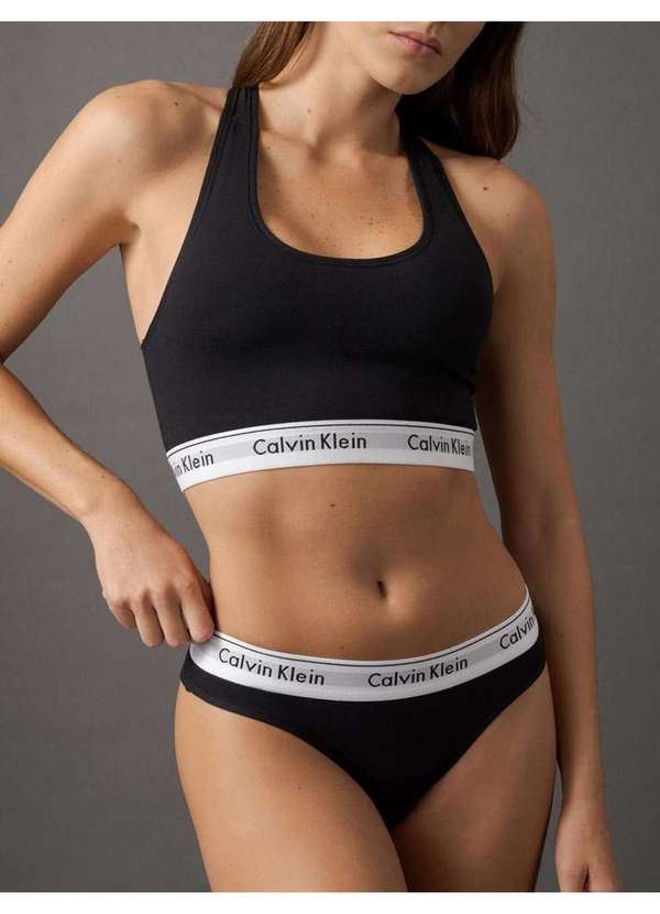 Calvin Klein Underwear - Calcinha Tanga Modern Cotton Underwear Calvin Klein - Preto Preto