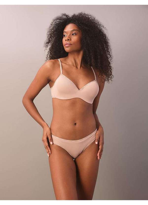 Calvin Klein Jeans - Calcinha Tanga Soft Micrologo Calvin Klein Underwear - Skin Médio Nude