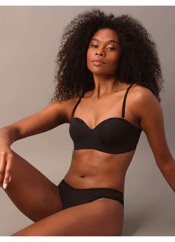 Calvin Klein Jeans - Calcinha Tanga Soft Micrologo Calvin Klein Underwear - Preto Preto