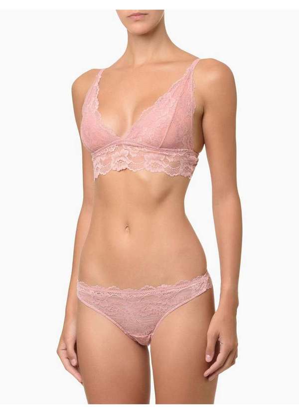 Calvin Klein Underwear - Sutiã Feminino Triangulo Black Lace Calvin Klein Underwear - Rosa Rosa 2