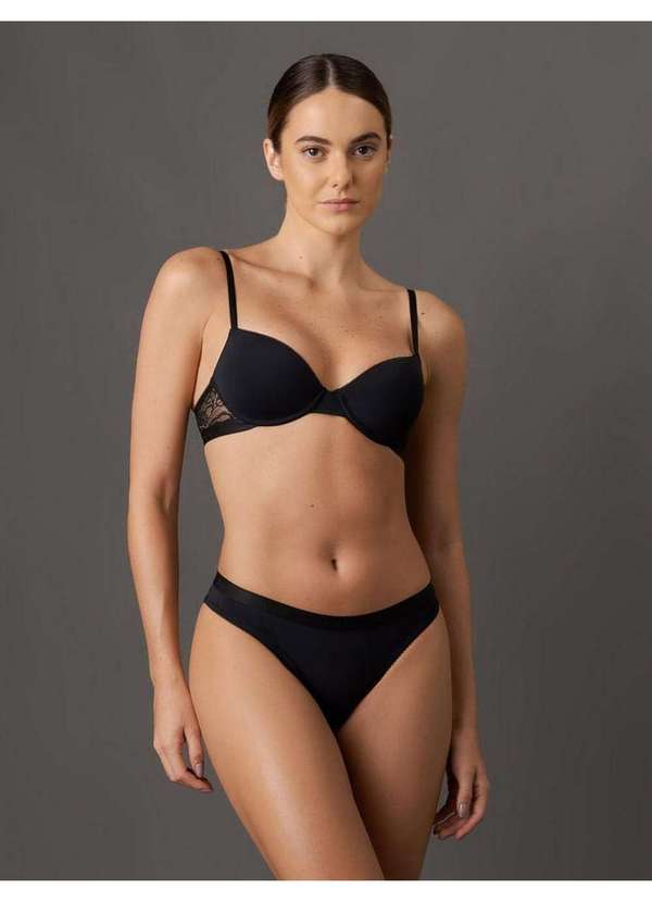 Calvin Klein Jeans - Sutiã Push Up Soft Lace Calvin Klein Underwear - Preto Preto