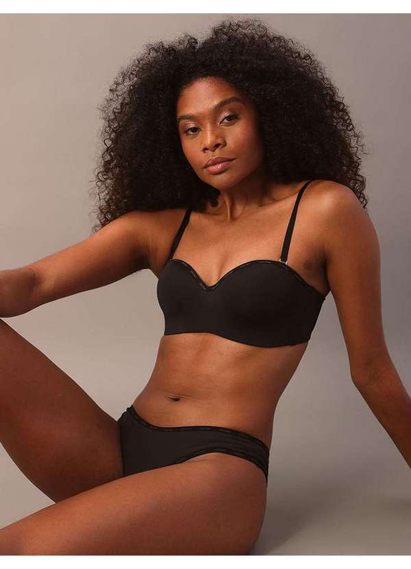 Calvin Klein Jeans - Sutiã Tomara que Caia Soft Micrologo Calvin Klein Underwear - Pre Preto 5