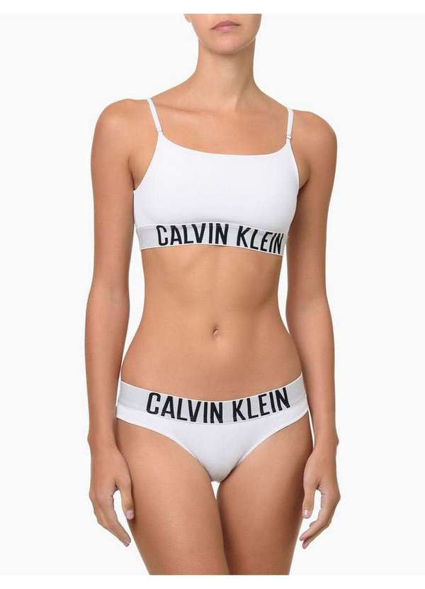 Calvin Klein Jeans - Sutiã Alças Faixa Micro Intense Power Calvin Klein Feminina Under Branco