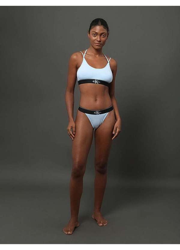 Calvin Klein Jeans - Top Feminino Cotton Monogram Calvin Klein Underwear - Azul Claro Azul