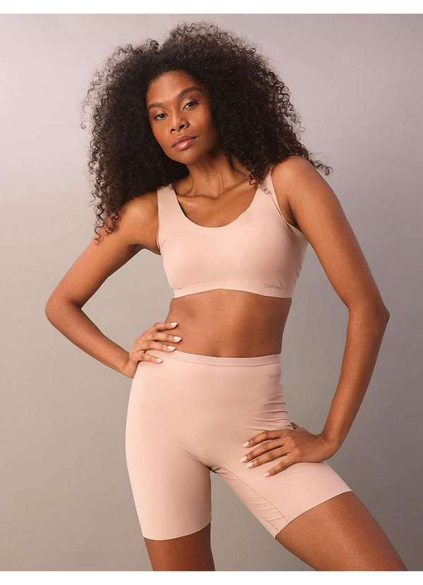 Calvin Klein Jeans - Top Feminino Microfibra Invisible Calvin Klein Underwear - Skin M Nude
