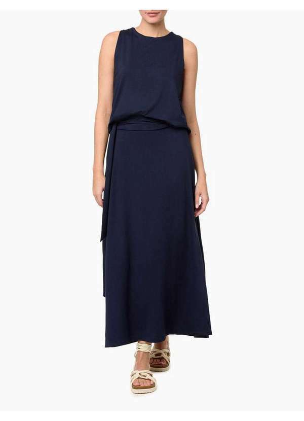 Calvin Klein Jeans - Blusa Feminina Decote Torcido - Marinho Azul