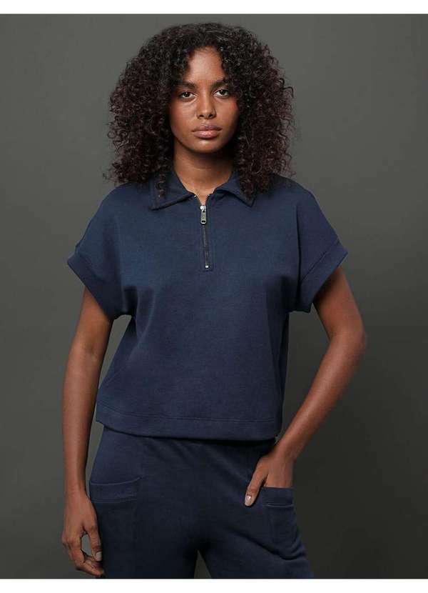 Calvin Klein Jeans - Blusa Feminina Malha Idaho Calvin Klein Jeans - Marinho Azul