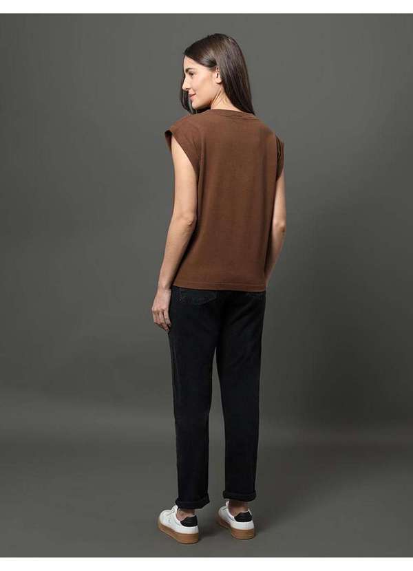 Calvin Klein Jeans - Blusa Feminina Malha Rugby Calvin Klein Jeans - Marrom Marrom