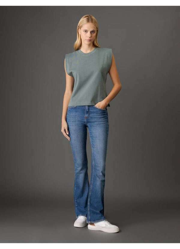 Calvin Klein Jeans - Blusa Feminina Fendas Laterais Calvin Klein Jeans - Verde Médio Verde